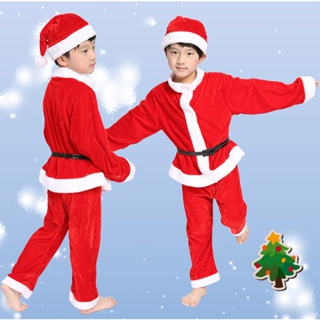 JueYi ชุดคริสต์มาสสำหรับเด็กหญิงและเด็กชาย ชุดซานต้า อุปกรณ์คริสต์มาส