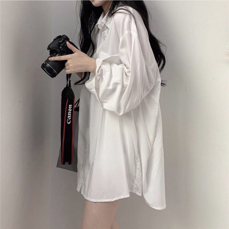 พร้อมส่ง  เสื้อเชิ้ตแขนยาว  S-5XL   โอเวอร์ไซต์ มีไซต์คลุมกันแดด ใส่ทำงาน
