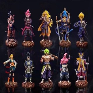 [พร้อมส่ง] โมเดลตุ๊กตา Dragon Ball GK Samurai Pink Black-Haired Goku Vegeta แฮนด์เมด