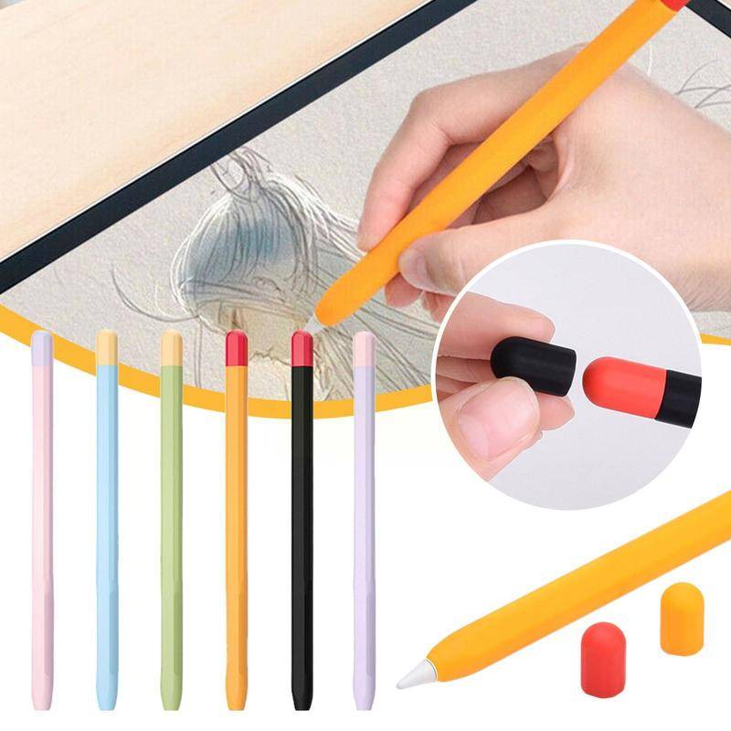 เคสซิลิโคนนิ่ม พร้อมหมวกปากกา สําหรับ Apple Pencil 1st 2nd Gen 1 2