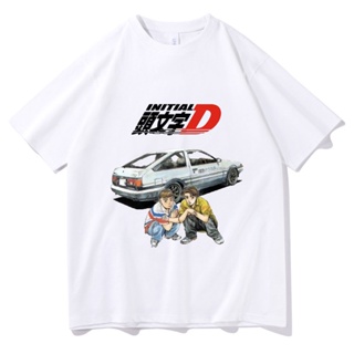 เสื้อยืดผ้าฝ้ายพรีเมี่ยม เสื้อยืดแขนสั้น ผ้าฝ้าย ทรงหลวม พิมพ์ลายอนิเมะ Initial D Fujiwara Tofu Shop AE86 สําหรับผู้ชาย