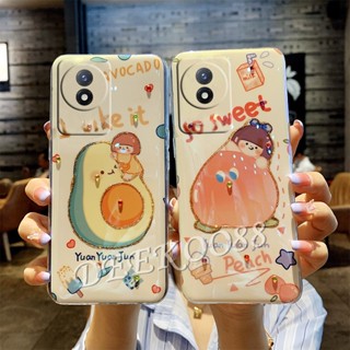 เคสโทรศัพท์มือถือนิ่ม วีโว่ VIVO Y02 Y02S Y16 Y22S Y22 Y30 Y35 Y55+ Y55 Y75 Y77 V25e V25 Pro X80 Pro 4G 5G Smartphone Case Lovely Cartoon Avocado Peach Rhinestone Phone Casing Bling Softcase Cover