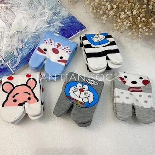 TIAN TIAN T131 ถุงเท้าสองนิ้ว ผ้าฝ้าย ลายการ์ตูนน่ารัก แฟชั่นฤดูใบไม้ร่วง และฤดูหนาว สไตล์ญี่ปุ่น