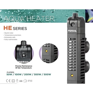 ฮีตเตอร์ตู้ปลาPERIHA HE-50W/100W/200W/300W/500Wทำความร้อน พร้อมปลอกกันกระแทก เพื่อควบคุมอุณหภูมิ ในตู้ปลา