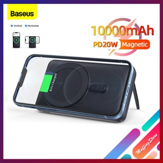 💜ถูกจริง/ส่งไว📦Baseus PowerBank Wireless Charge Magnatic Powerbank PD 20W 10000 mAh พร้อมขาตั้ง