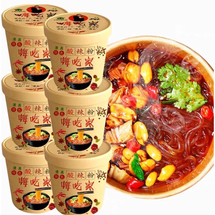 วุ้นเส้นหมาล่า แบบคัพสำหรับพกพา มาม่าจีน ก๋วยเตี๋ยวหม่าล่าจีน ทำง่ายเติมน้ำร้อน 5 นาที พร้อมทาน 嗨吃家酸辣粉