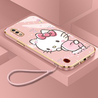 เคสโทรศัพท์มือถือ ลาย Hello Cat น่ารัก สําหรับ Samsung A01 M01 A02 M02 M022F 2021 A022F A02S M02S F02S A03 A03S