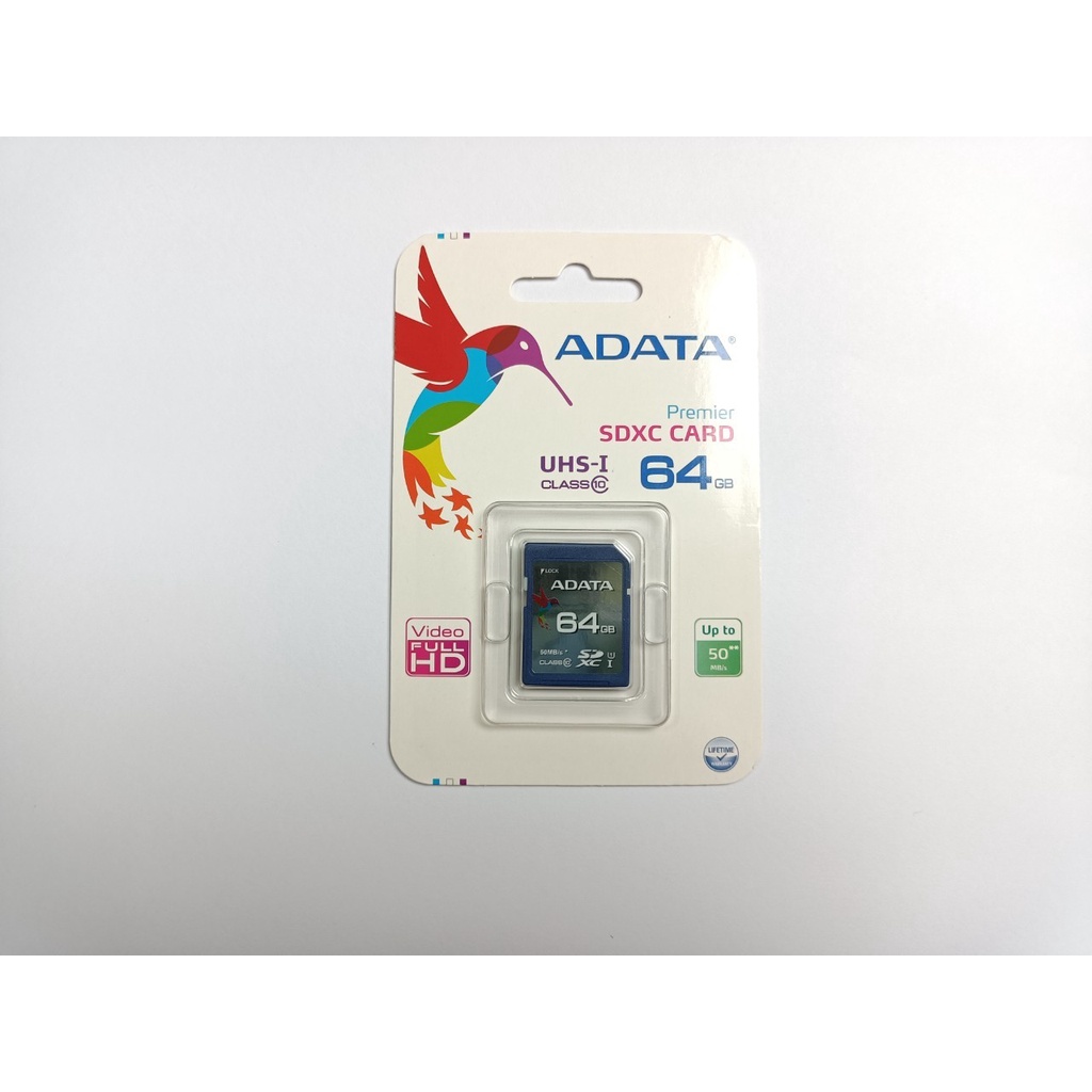 ** สินค้า เคลียสต็อค** เมมโมรี่การ์ด ADATA Premier 64GB SDHC/SDXC UHS-I U1 Class 10 Memory Card (ASDX64GUICL10-R )