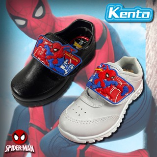 Kenta รองเท้านักเรียนอนุบาลชาย SpiderMan มีไฟ รุ่น SP-6529  SP-6530