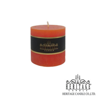 เทียนหอม  Candle Scented - Orange color เทียนหอม เทียนแท่ง - สีส้ม