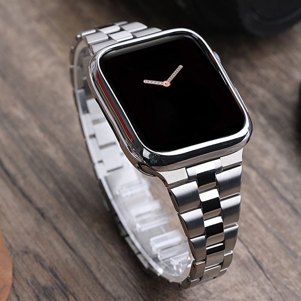 สายนาฬิกาข้อมือ สเตนเลส หรูหรา แบบเปลี่ยน สําหรับ Apple Watch Series 8 7 6 5 4 3 2 1 SE iwatch Band 38 มม. 40 มม. 41 มม. 42 มม. 44 มม. 45 มม. 49 มม. - รูปที่ 2