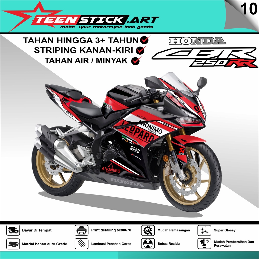 Striping CBR 250RR - Honda CBR 250RR TN-010 สติ๊กเกอร์โฮโลแกรม UV ไวนิลใส