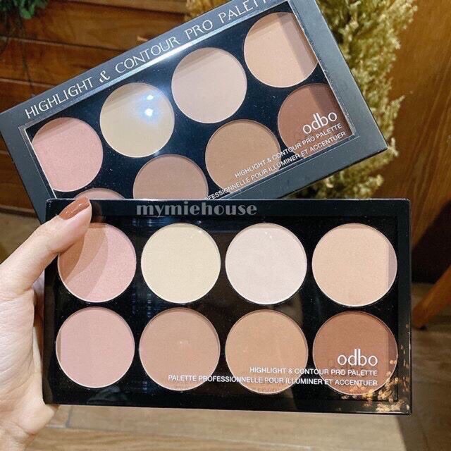 Odbo Highlight & Contour Pro Palette ไฮไลท์ คอนทัวร์ คอนทัวร์หน้า เฉดดิ้ง 8 เฉดสี พาเลท OD138