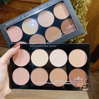 Odbo Highlight &amp; Contour Pro Palette ไฮไลท์ คอนทัวร์ คอนทัวร์หน้า เฉดดิ้ง 8 เฉดสี พาเลท OD138