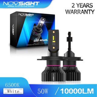 Novsight N31 H4 ไฟตัดหมอก LED 50W 10000LM 6500K สว่างมาก สีขาว สําหรับรถยนต์ รถจักรยานยนต์ Super Bright White Light Silent Fanless Car Motorbike Spotlight LED