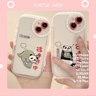 [พร้อมส่ง] เคสโทรศัพท์มือถือ ซิลิโคน ทรงกลม ลายการ์ตูนแพนด้า สําหรับ iPhone 14 13 12 11 PROMAX XS XR XSMAX SE2020 6 7 8PLUS MINI