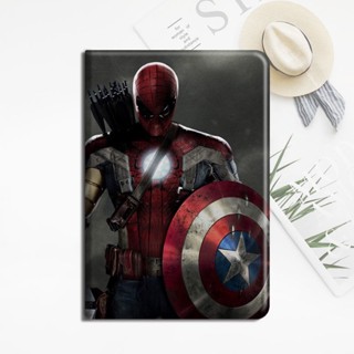 marvel มีที่ใส่ปากกา เคส mini 6 air 1/2/3/4/5 เคสไอแพด 10.2 gen 7/8/9 เคสซิลิโคน 2022 10.9 gen10 pro 11 spiderman case