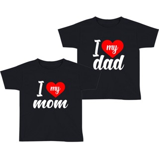 เสื้อยืดคู่รัก พิมพ์ลาย I Love Mom I Love Dad Sayang Ibu Sister Brother สําหรับเด็กผู้ชาย ผู้หญิง 1-10 ปี