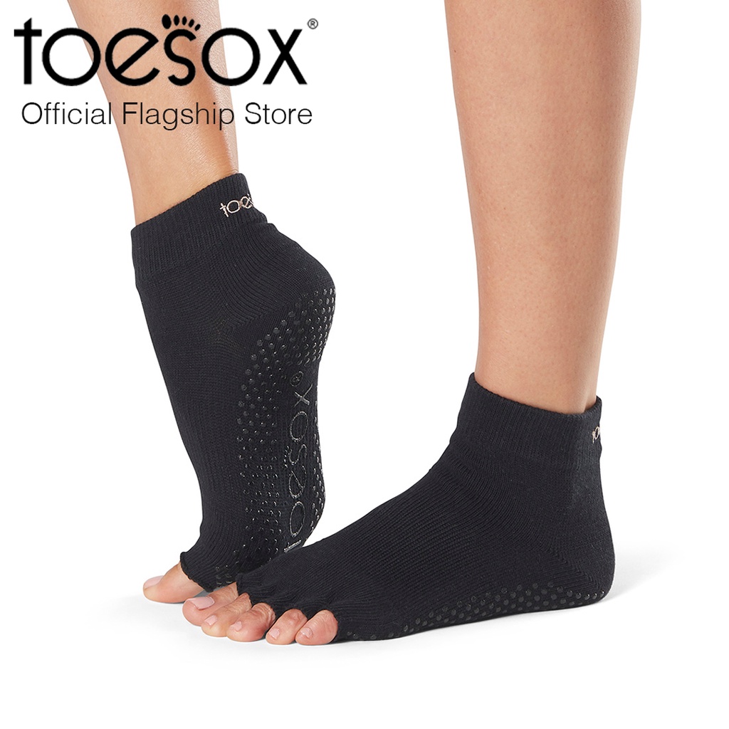 ToeSox โทซอคส์ ถุงเท้ากันลื่นแยกนิ้วแถบคาด รุ่น Mia เปิดนิ้วเท้า