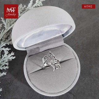 MT แหวนเงินแท้ รูปผีเสื้อ (BUTTERFLY) งานรมดำ ไซส์ : 49 Solid 925 Sterling Silver Ring (sr592) MT Jewelry มณีธารา