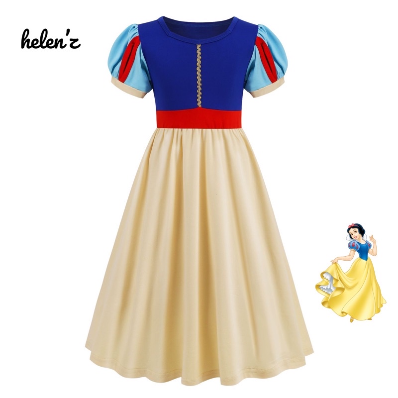 Disney Dress Princess Snow White Dress เครื่องแต่งกาย Dress Girls Birthday Dress