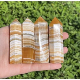 1Pc Natural Honey Aragonite Tower / Top High Quality / Transformation Meditation Stone / Home Decoration And Collection.