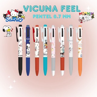 ปากกา Pentel รุ่น Vicuna Feel 2 ระบบ ขนาด 0.7 MM ปากกาหมึกสีดำและแดง และไส้ปากกาแบบ Refill สินค้าลายลิขสิทธิ์ Disney