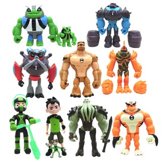 ของเล่นฟิกเกอร์ Action Ben 10 ตัว : Tennyson Four Arms Toppers Heatblast Cake 11 ชิ้น