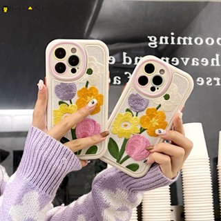 เคสโทรศัพท์มือถือ ผ้ากํามะหยี่ขนนิ่ม ลายการ์ตูนดอกทิวลิป 3D กันกระแทก สําหรับ iPhone 14 Plus 14 13 12 11 Pro Max