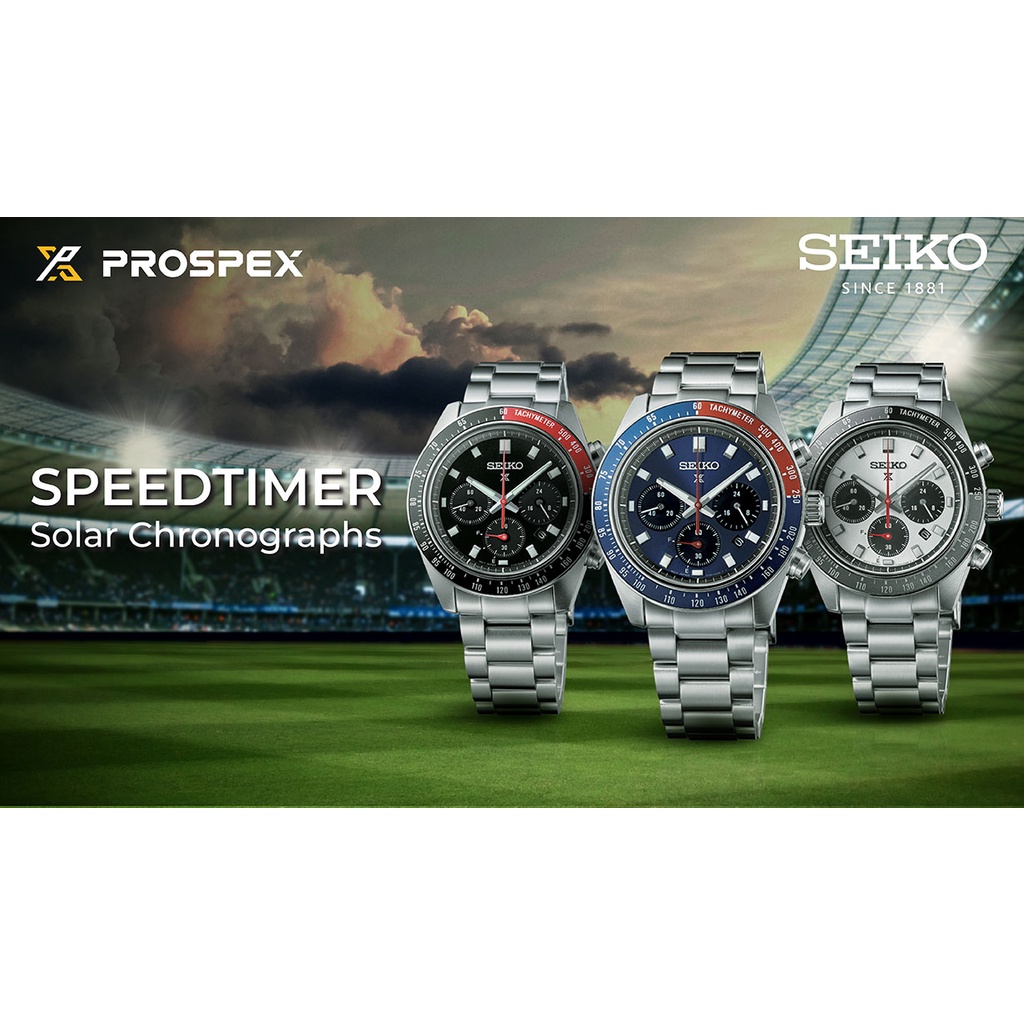 นาฬิกาข้อมือใช้แสง SEIKO Prospex SpeedTimer Solar Chronograph SSC913P (หน้าน้ำเงิน) / SSC911P (หน้าข