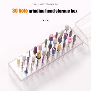 【AG】Drill Bits Holder Transparent Large High Durability Dustproof Holes Space-saving Plastic Drill