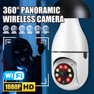 2Mp 1080P E27 หลอดไฟ Wifi Ptz Hd อินฟราเรดไร้สาย Night Vision Wifi กล้องวงจรปิดหมุนได้ขนาดมินิสําหรับติดตามเด็ก