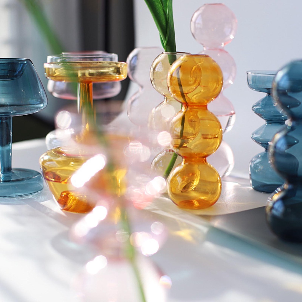 [DOUBLE] Modern Glass Flower Vase Table Hydroponics Terrarium Plant Holder Container