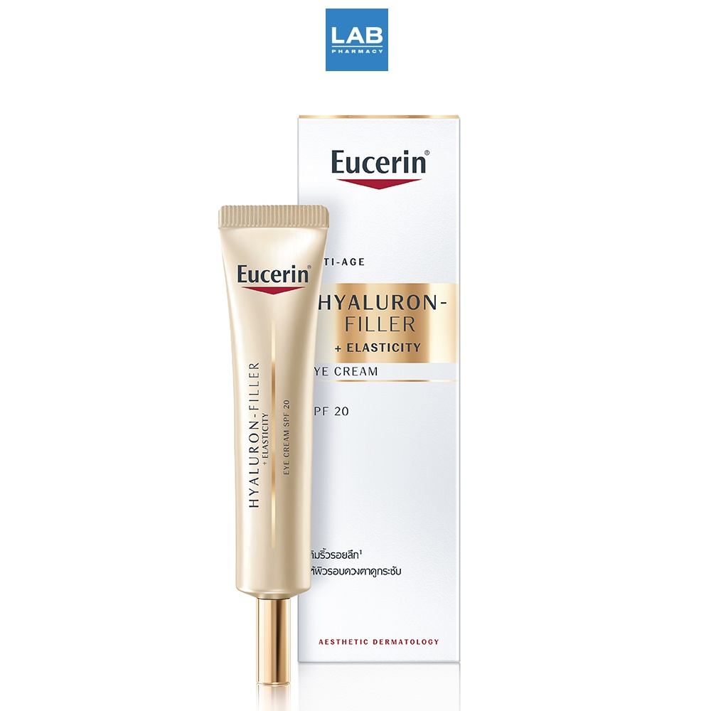 Eucerin Hyaluron - Filler + Elasticity Eye Cream SPF20 15 ml. - ยูเซอริน ไฮยาลูรอน-ฟิลเลอร์ + อีลาสติซิตี้ อาย ครีม เอสพีเอฟ20 15 มล.
