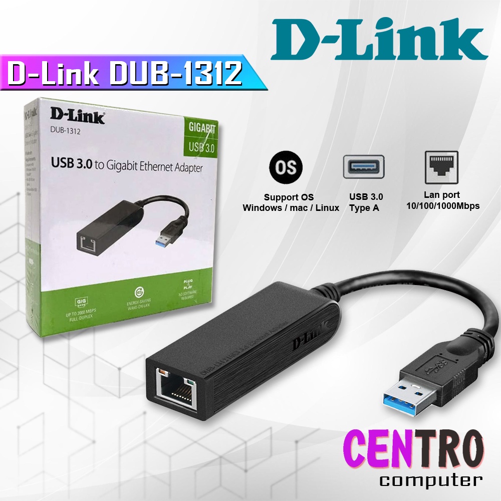 D-link DUB-1312 อะแดปเตอร์ USB 3.0 เป็น LAN Gigabit Ethernet