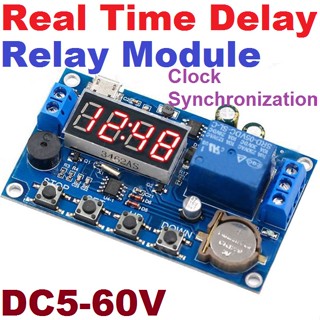 DC5-60V Switch Control Module Real Time Timing Delay Timer Relay Module Clock Synchronization Multiple Mode