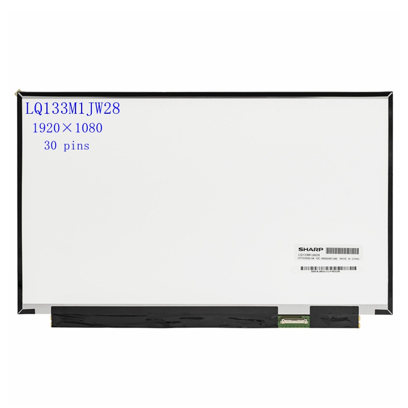 13.3 "หน้าจอแล็ปท็อป LQ133M1JW28 LED lcd Matrix IPS แผงเปลี่ยนจอแสดงผล 30pins eDP