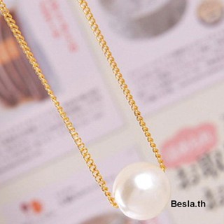 【Besla.th1】สร้อยคอโซ่สั้น ประดับไข่มุก สร้างสรรค์ แฟชั่น