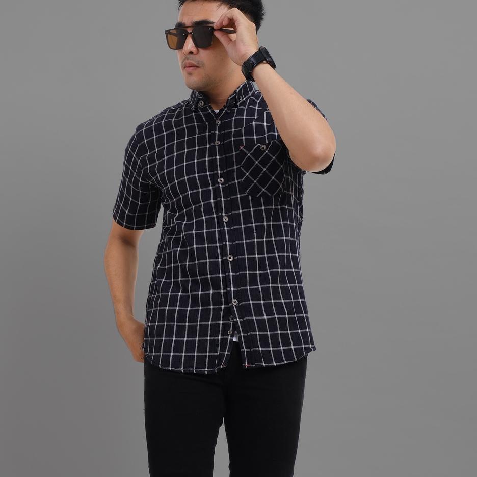 KEMEJA Hot DGM premium flannel Mens Shirt Mens flannel Shirt Mens short sleeve flannel Shirt