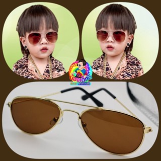 ️แว่นกันแดดเด็ก ทรง Aviator สีน้ำตาล แว่นตาเด็ก แว่นกันแดดเด…
