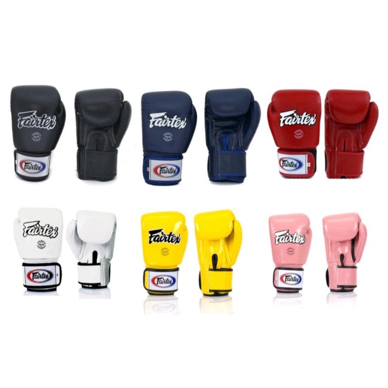 Fairtex Muay Thai Boxing Gloves BGV1 Genuine Cow Leather Plain Color นวมชกมวยแฟร์เท็กซ์ หนังแท้