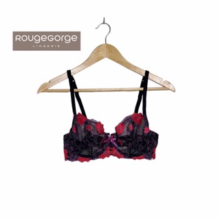 Rouge Gorge(รูจ จอร์จ) Bra แบรนด์ดังจากฝรั่งเศส เสื้อชั้นในลูกไม้งานงานซีทรูปักละเอียด Sexy ของใหม่34C 36C 32D 34D 36E