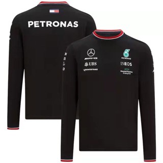 ใหม่ เสื้อกีฬาแขนยาว ลายทีมแข่งขัน F1 Benz Team F1 และเสื้อยืดแขนยาว แฟชั่นฤดูร้อน สําหรับทุกเพศ 2023