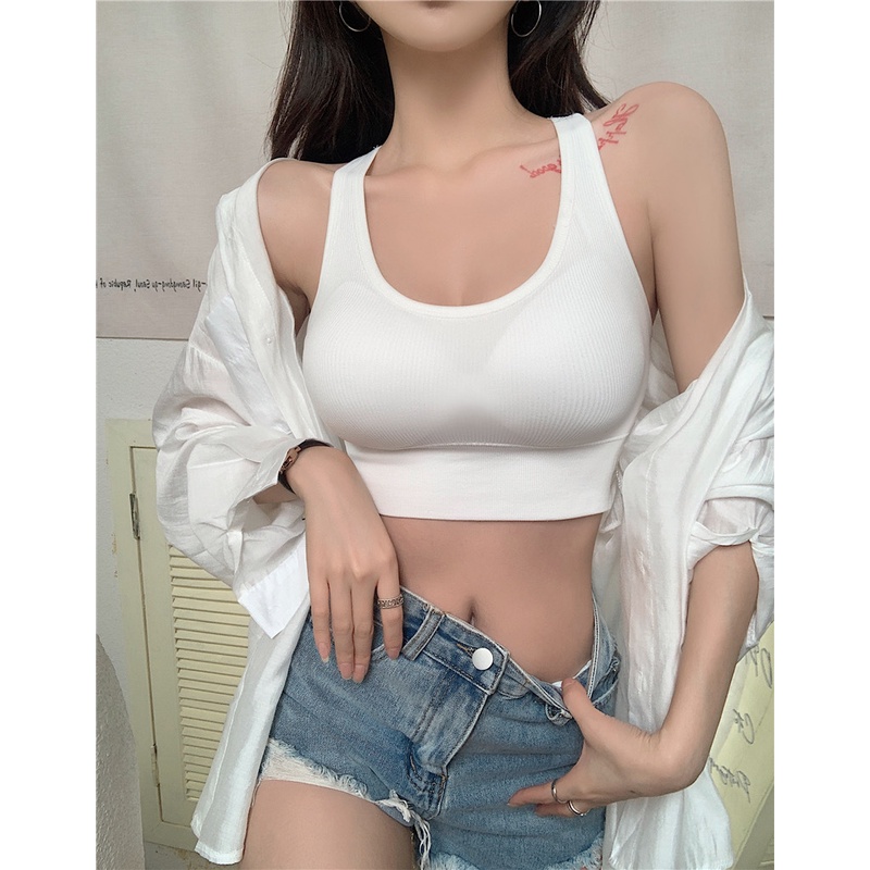 HoraBra สปอร์ตบรา เสื้อกล้าม ครึ่งตัว โชว์หลัง ไร้โครง ไร้ขอบ 32-36 ใส่สบาย ใส่ออกกำลังกายได้ ชุดชั้นในผู้หญิง ราคา ถูกที่สุด ดีลบีเคเค แกลเลอรีภาพที่ 8