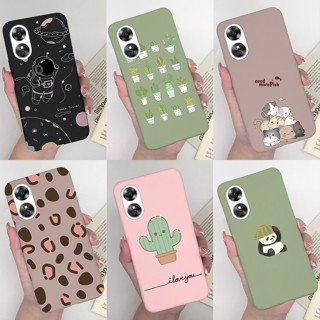 เคสโทรศัพท์มือถือ ลายการ์ตูนนักบินอวกาศ แมวน่ารัก สีแคนดี้ สําหรับ Oppo A17 A17K 2022 A17 A 17 17K