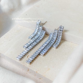 FAV TINARI 90 cz diamond earrings ต่างหู ตุ้มหู ต่างหูออกงาน เจ้าสาว งานแต่ง ตุ้มหูดารา คริสต์มาส ปาร์ตี้ เพื่อนเจ้าสาว