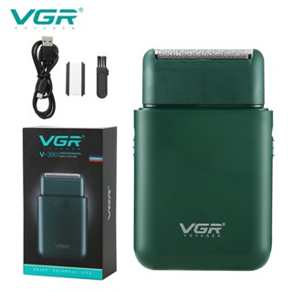 Vgr มีดโกนหนวดไฟฟ้า แบบพกพา ขนาดเล็ก ชาร์จ USB 2 ใบมีด สําหรับผู้ชาย