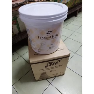 ✅ถังใหญ่ 7 กก.Lin ลินน้ำตาลคลุมเค้ก สีขาว Lin Fondant Icing (White)ขนาด7 กก.