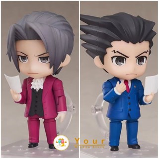 GSC 1761 Nendoroid Phoenix Wright GSC 1762 Miles Edgeworth  Phoenix Wright : Ace Attorney โมเดล ฟิกเกอร์ เนนโดรอยด์ 🇨🇳