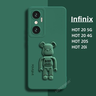 เคสโทรศัพท์มือถือ ซิลิโคนนิ่ม ลายหมี Violent น่ารัก สีพื้น สําหรับ Infinix HOT 20 5G 20S 20i Zero 20 4G